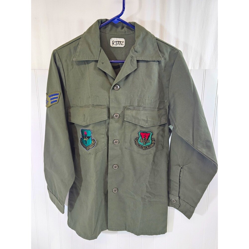 Air Force Olive Drab Uniform Coat w/ Patches & Sleeve Chevrons 141/2 ×31